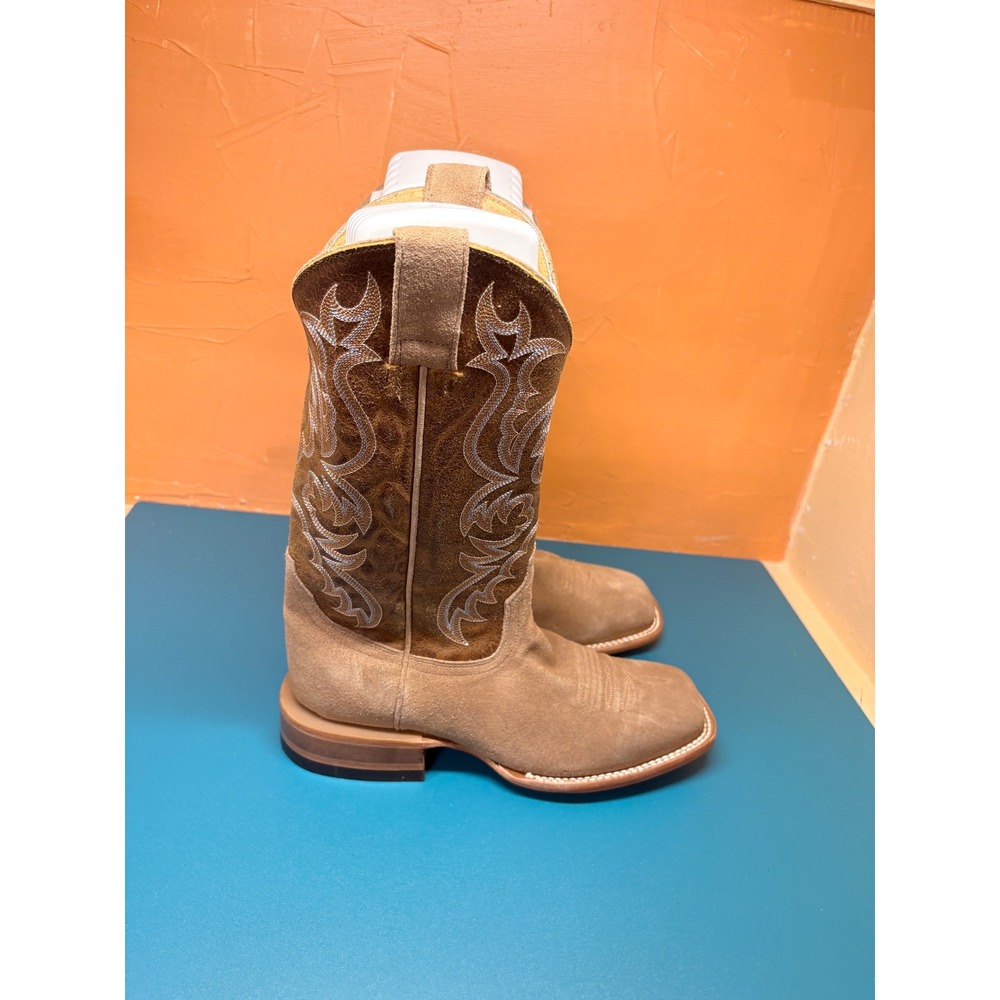 Cavenders Womens 9B Maricopa Horseman Camel Suede Brown Western Cowboy Boots